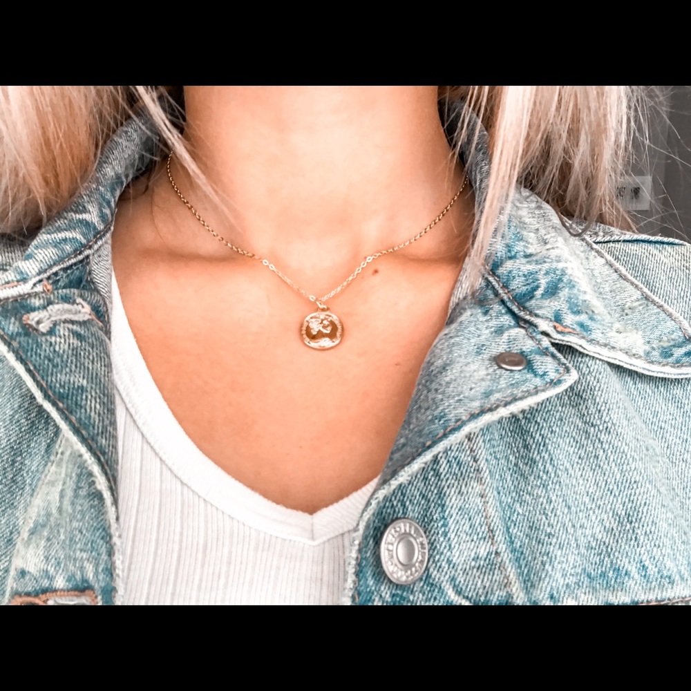 24k Hand Made Gold Coin Necklace